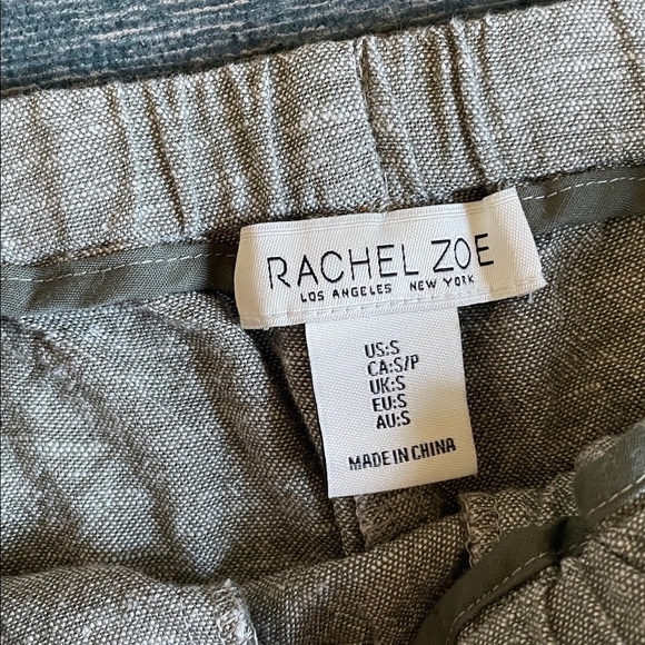 Rachel Zoe Linen Green Wide Leg Pants - Picture 7 of 11
